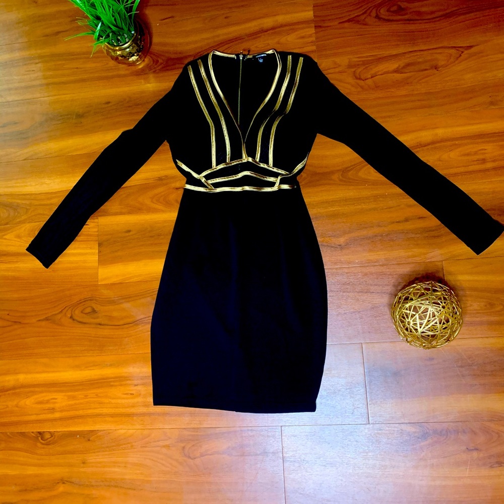 Black and gold dress
